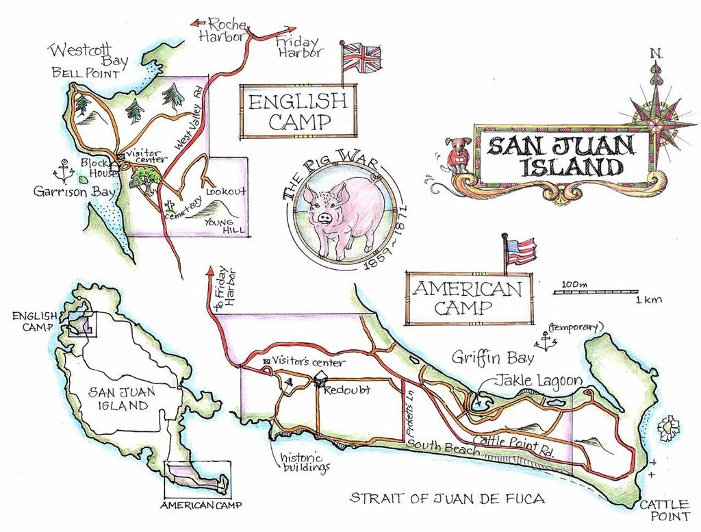 San Juan Island Map © Amanda Spottiswoode